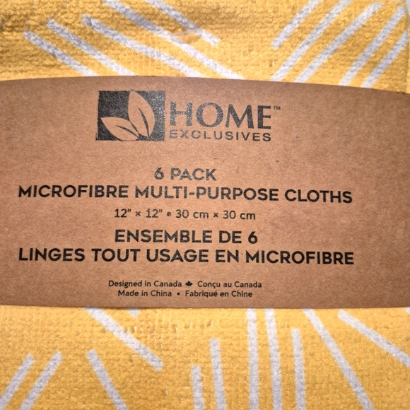Home Exclusives 6 pack microfibre multi purpose cloths 12 x 12, New - Picture 2 of 4